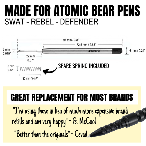 Black Refills for SWAT Pen and REBEL Pen